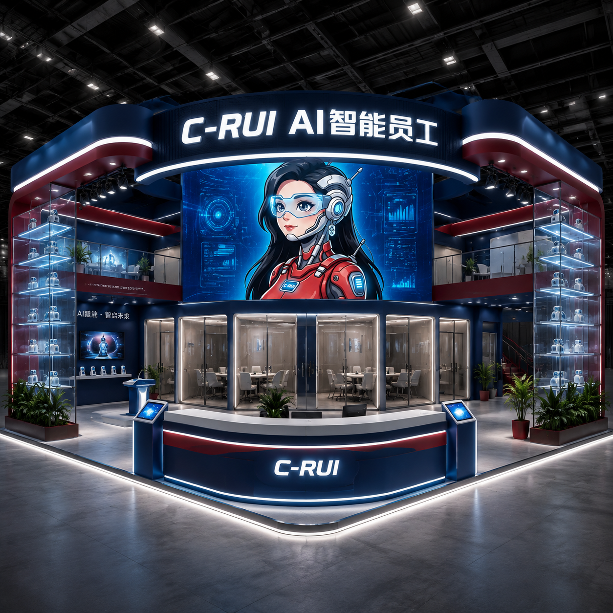 C-RUI AI 智能员工大型品牌展台
